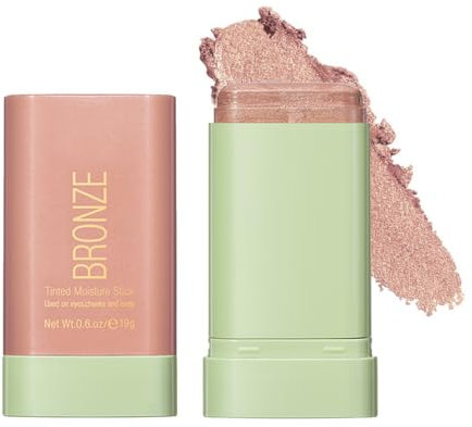 Ofanyia Cream Bronzer Stick, Unique Roating Design Multi-Use Bronzer Stick, Lightweight Easy to Blend Cream Bronzer, Velvet Matte Texture Bronzer Face Stick (2# Soft Glow)