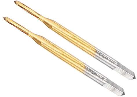 CoCud Taraud Filetage, Taille Du Filetage M1.4 x 0.3, 3 Rainures Droites, Acier Rapide, Outil de Réparation pour Taraudage - (Pour Taraudage de Acier Inoxydable, Cuivre), 2 Pièces