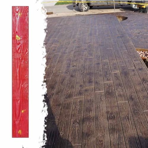 Oracra Beton Stempel Matten Polyurethanmatten Betonmarken Holzbretter, Realistische Texturmusterzement -Abdruckform, Form, 47,2 × 6 Rechteckzementböden Mattenformen(Color:A -120cmx15cm(47.2x6))