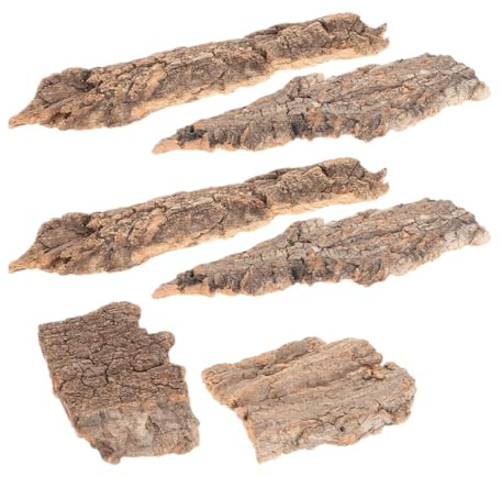 Parliky 6-pack Reptilakvariumdekorationer Med Äkta Trädbarkbakgrund För Terrarier Robusta För Vattenmiljöer I Reptiler