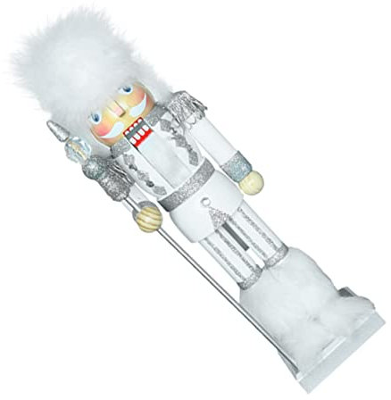 Cabilock Nussknacker-könig Aus Holz 35 cm Weiß Für Festliche Weihnachtsdekoration Für Partys Und Zuhause