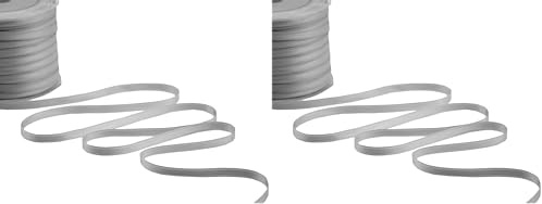 Furlanis - Nastro Doppio Raso, Tessuto Italiano - Grigio Perla, 6 mm x 25 m (Confezione da 2)
