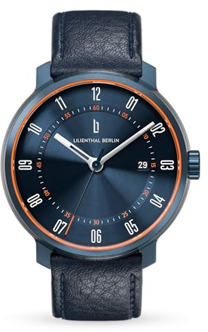 Lilienthal Berlin Neolux Automatik Uhr Blue Orange – hochwertige Herrenuhr aus blauem Chirurgenstahl mit einem Automatikwerk & Saphirglas – 42,5 mm