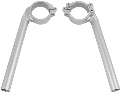 HAONEL 50mm Clip On Handlebars Left & Right Aluminum Motorcycle Handle Bar Fork Tube Handlebar Replacement for Yamaha YZF R1 YZF-R1 2004-2008 (Silver)