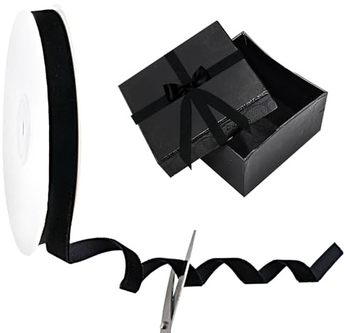 Samtband Schwarz, Geschenkband Schwarz, Schleifenband Schwarz, Samt Band Velvet Ribbon Samtbänder Schwarzes Samtband Schwarzes Band for Party Geburtstag Einladungen Basteln Blumensträuße