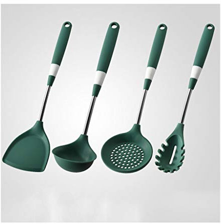 CHFYIJYHM Spatula Kitchen Utensils Tools Set, Non Stick and Heat Resistant, Household Stainless Steel Kitchenware Silicone Spatula Set Cooking Spatula(Brass)