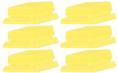 PATIKIL Etiquettes Pour Classeur 3 Pouces 48pcs Onglets Pour Classeur Avec Etiquettes En Plastique Transparent Pour Classeurs Suspendus Identification Rapide Organisateur Fente Jaune