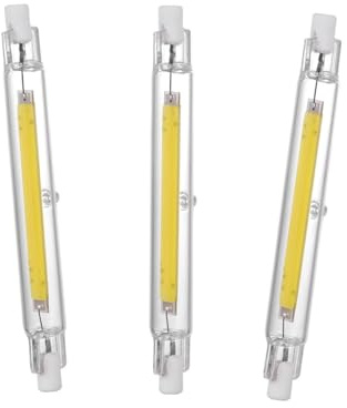 Homesally Lampadina LED R7S 118mm Dimmerabile, Lampadina Lineare LED R7S 118mm 6W Equivalente a Lampada Alogena da 15W, 720LM, 360 Gradi per Proiettore, Lampada da Parete,Cool White,118mm 6W 3Pcs