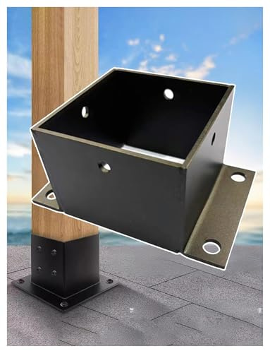 Bride de plancher for poteau de terrasse, ancrage for colonne en bois, support de poteau 2x2, 3x3, 4x4, 5x5, 6x6, 7x7, 8x8 pouces for terrasse en béton/bois/pergola/boîte aux lettres(200x200x130mm)