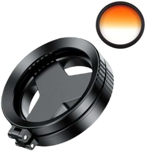 Filtre magnétique CPL et étoiles 2 en 1 - 52 mm - Universel - Pliable - Rétractable - Véritable filtre HD (dégradé orange)