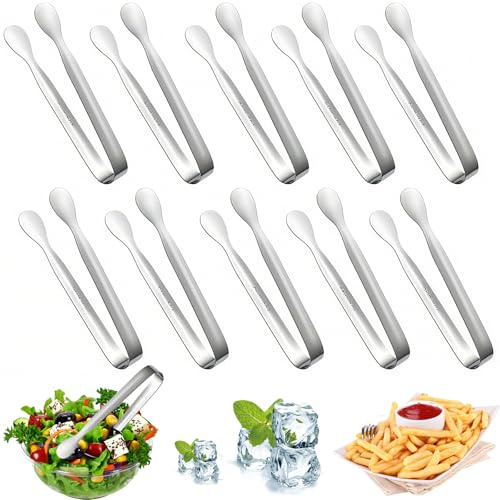 10 PCS Mini Tongs for Food, Durable Small Ice Kitchen Sweet Tongs, Suitable for Supplying Food Ice Cubes Sugar Cubes, Self Service Tea Parties and Coffee Bars