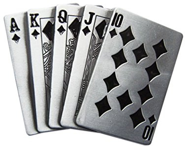Schnalle123 Gürtelschnalle Royal Flush Poker Karten 3D Optik für Wechselgürtel Gürtel Schnalle Buckle Modell 84