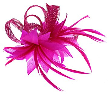Zac's Alter Ego Colourful Fascinator with Feather on Clip & Brooch Pin