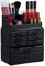 Relaxdays Make Up Organizer mit Schubladen, stapelbarer Schmuckkasten für Make Up, Acryl Schminkaufbewahrung, schwarz, 30 x 24 x 14 cm