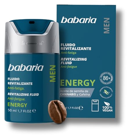 Babaria - Crema Antiarrugas Hombre Energy | Crema Cara Hombre Antifatiga | Crema Hidratante Facial 50ml | Crema Antiedad Hombre Con Cafeína | Skin Care Hombre