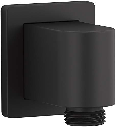 KOHLER 98350-BL Awaken Wall Mount Supply Elbow, Low Profile Design, For Use with Handshower and Hose, Corrosion Resistant, Long Lasting Durability, Matte Black