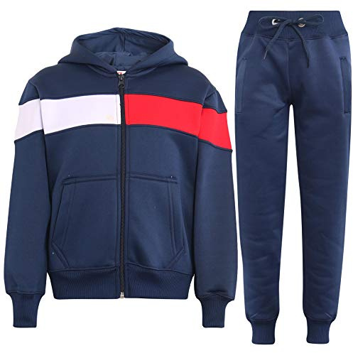 A2Z 4 Kids Girls Boys Unisex Tracksuit Designer's Contrast Panelled Fleece Hooded Zip Up Hoodie & Bottom Jogging Suit Joggers Age 5 6 7 8 9 10 11 12 13 Years