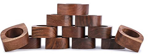 Ajuny Anelli Per Tovaglioli In Legno Set Di 12 Fatti A Mano Rotondi Forma di Occhi 3,8 Cm Porta Tovaglioli Decorativi Per Tavolo Cene Feste Matrimoni Cucina E Arredamento Per La Casa