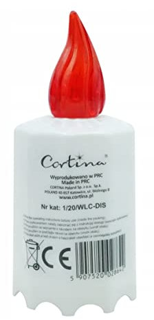 LUMINO LED ROSSO A BATTERIA X CIMITERO lume votivo luce candela cero lampadina