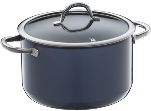WMF Fusiontec Inspire Kochtopf groß 24 cm, Glasdeckel, Induktionstopf 6,4l, für alle gänigen Herdarten geeignet, High-Tech Keramik, kratzfest, unbeschichtet, dunkelblau, Made in Germany