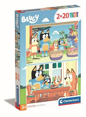 Clementoni Bluey Kinder Puzzle 2 x 20 Teile - Puzzle 27 x 19 cm für Kinder ab 3 Jahre - Geschicklichkeitsspiel von Clementoni 24807