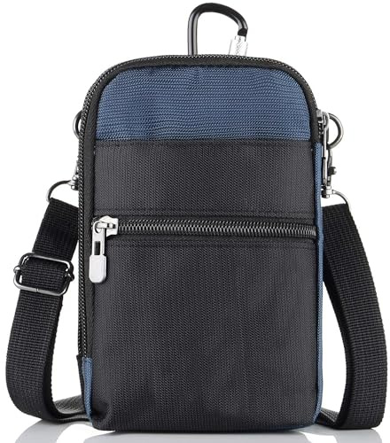 Handy Gürteltasche mit RFID Blocker für Herren Damen, Umhängetasche mit RFID-Blockierung Bauchtasche Herrentasche zum Umhängen Messenger Kuriertasche Geldgürtel Handytasche Gürtel Hülle Halterung
