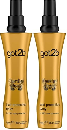 Got2b Guardian Angel, Up to 230 degrees Heat Protection Hair Spray, Contains Argan Oil, Silicone Free, 200ml (Pack of 2)