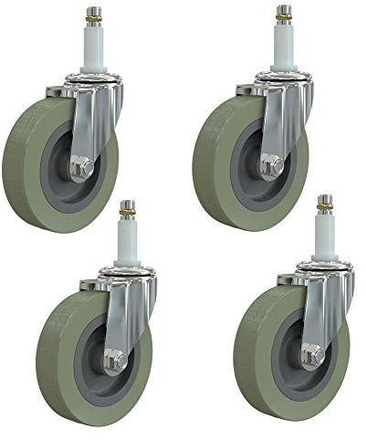TVSKWMRQ Lenkrollen, robust, universell, drehbar, Trolley-Vorbau M11, 7,6 cm, 10,2 cm, 240 kg, geräuschlos, PU-Möbelrollen für Esszimmer, Auto, Hotel, Fabrik, Krankenhauswagen, 4 Packunge