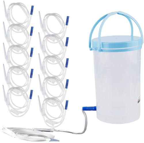 Vaileal Einlauf zur Darmreinigung, 1200ML Klistiere-Eimer-Kit, Komplett Einlauf zur Darmreinigung set, Wiederverwendbarer Irrigator Set zur Hygienischen Darmreinigung (25cm Darmrohr)