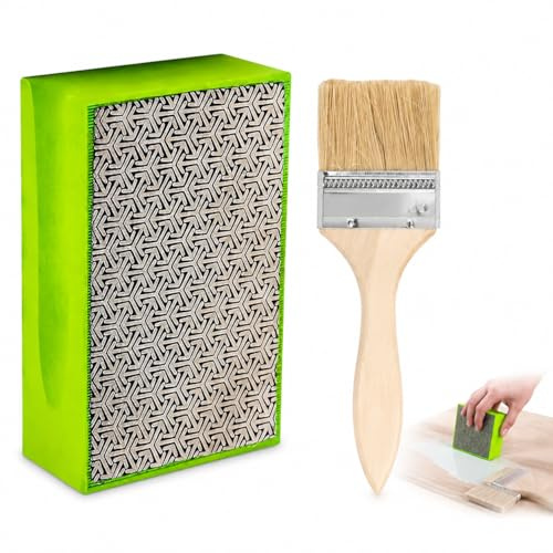 CZAYEFNH Diamant Schleifpad，Körnung 200 Schleifklotz ，Kommt mit Pinsel，Schleifschwamm zum polieren und Schleifen ，Schleifblock für Fliesen, Holz, Glas, Granit, Metall und vielem mehr