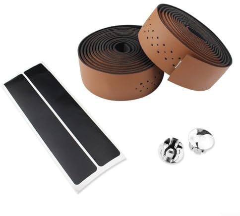 Komfortabler Griff, PU-Leder, Lenkerband für Rennräder, stoßdämpfend (braun)