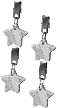 ROMISBABA Pesi Per Tovaglie Con Clip in Marmo e Acciaio, Set Da 4 Pezzi Per Esterno e Picnic, Fermagli Compatti Antivento Per Cene e Feste, Peso Riutilizzabile Per Tovaglie Stabili e Distese