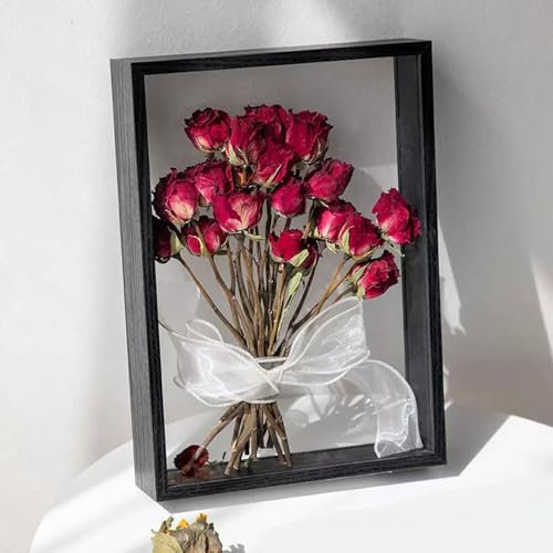 Enigmaire Fotos pequeñas,Fotos Cubo Madera,Portafotos Madera Minimalistas Clásicos,acrílico,Fotos Doble,con Vidrio Acrílico Inastillable,Antideslumbramiento,para Fiestas,Paisaje,certificados