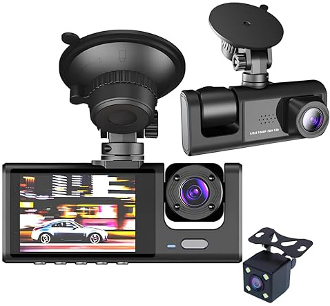 Dashcam Wi-fi Auto, Telecamera per auto con APP Integrata Fronte Retro Full HD DVR 1080P, Grandangolo 170° WRD con Schermo 2'', Visione Notturna Rilevazione del Movimento, Controllo da Smartphone