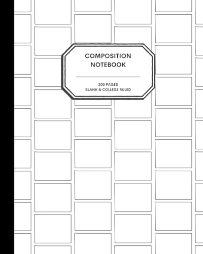 8x10 Composition Notebook - 200 Alternating Blank and College Ruled Pages - Wyoming State Outline Notebook Journal with Clean White Background for Kids, Preteens, Teens and Adults