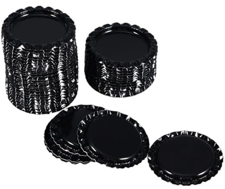 Artibetter Capsules De Bouteilles De Bière Décoratives Noires En Fer Taille Intermédiaire, Capsules Couronne Pour Bouteilles En Verre, Lot De 100 Pièces Pour Décoration Intérieure Et Fête Maison