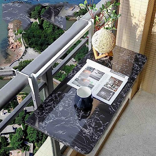 DRFGNF Table d'appoint - Bar de Balcon pour balustrades, Table de terrasse Pliante d'extérieur, étagères Semi-flottantes, Tables de Bureau suspendues, Nombreuses Tailles en Bois