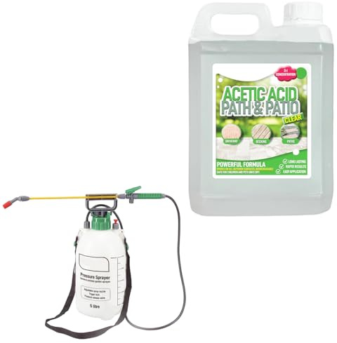 2.5 Litre Concentrated Acetic Acid Path & Patio Cleaner | Complete With 5 Litre Pressure Sprayer