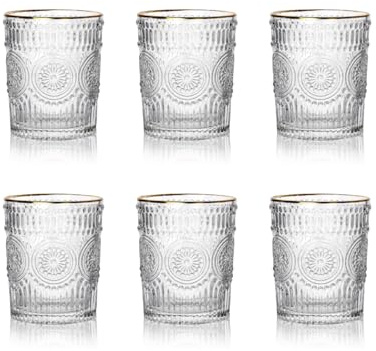 HOMLA BARREL Gläserset 6x 0,3L mit Goldrand – Elegantes Design für besondere Momente