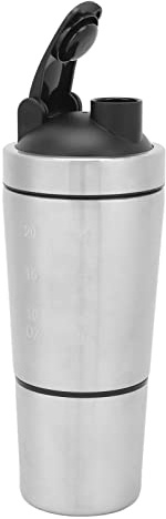 Botella de Agitador, 20 Oz de Proteína de Acero Inoxidable con Escala de Biberones de Metal Doble Aislado para Adolescentes para Amantes del Gimnasio