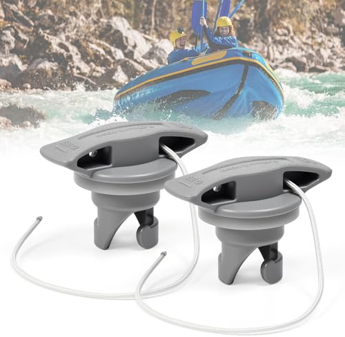 BUZIFU 2 Piezas Tapones para Válvulas de Aire de Bote Inflable - Cubiertas para Válvulas de Aire en Espiral - Tapones Universales para Válvulas de Kayak, Colchón Inflable y Bote Salvavidas