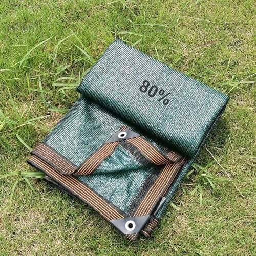 80% Tela De Sombra De Invernadero 2m 3.0m 10m 8m 9m 6m 4m 5m 7m, Redes De Protección Solar para Plantas, Jardín, Patio, Gallinero, Pérgola Al Aire Libre, Toldo, Lona, Pant, Dark Green, 9 x 20m