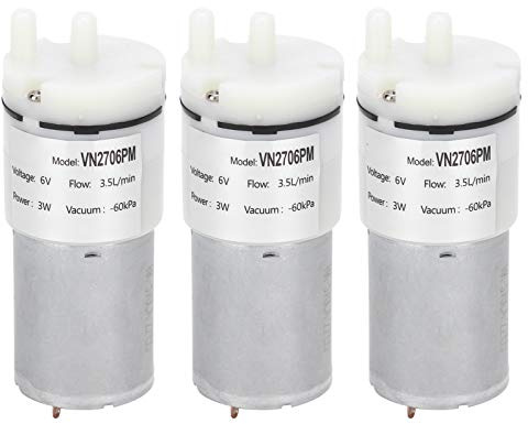 Motor sumergible 3 piezas 706PM, accesorios de bomba de aire para acuario DC6V, caudal de 3,5 l/min para pecera, estanque, hidropónico con válvula de alivio de presión incorporada