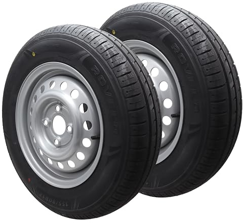 Komplettrad 155/80R13 84N 100x4 PKW Anhänger 4Jx13 Reifen !! 4-LOCH !! 155 80 R 13 (2x)