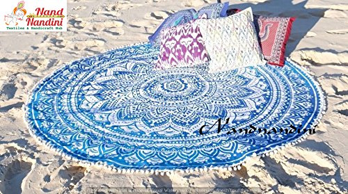 indischen Mandala rund Roundie Beach Überwurf Tapisserie Hippie Boho Gypsy Baumwolle Tischdecke Strandtuch, runde Yoga Mat