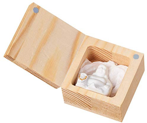 Räder Glückskästchen Relax Buddha, Braun, 4,5 x 4,5 x 3,5 cm