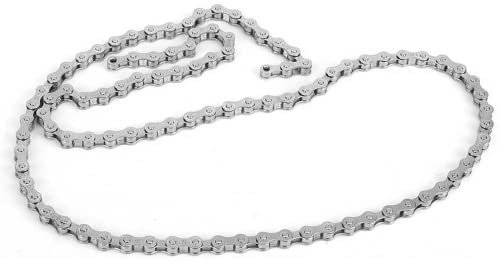 Liukouu Singlespeed Fahrradkette, Dicke und Starke Edelstahlkette, Silber Anti-Rost für Mountainbike Rennrad