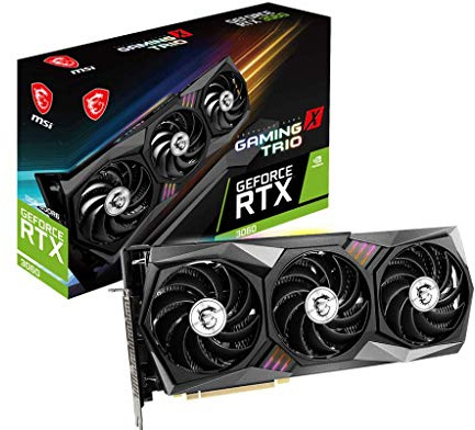 MSI Gaming GeForce RTX 3060 12GB 15 Gbps GDRR6 192-Bit HDMI/DP PCIe 4 Tri-Frozr Torx Fan Ampere RGB OC Tarjeta gráfica (RTX 3060 Gaming X Trio 12G)