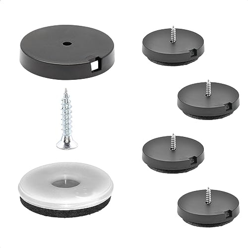 Wagner QuickClick® Filzgleiter Möbelgleiter Stuhlgleiter 4er-Set zum Anschrauben - 4X Basis+Schraube+Gleiteinsatz austauschbar - Filz robust Natural - Durchmesser Ø 40 mm - Made in DE - 15785400