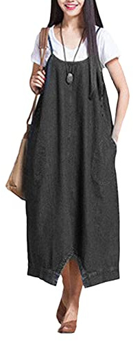 GUOCU Donna Elegante Estiva Tuta in Jeans Salopette Jeans Pantaloni Larghi Harem Sciolto Boyfriend Jumpsuit Denim Abito Gonna Salopette Casual Vestito Salopette di Denim Abito di Jeans Bavaglino